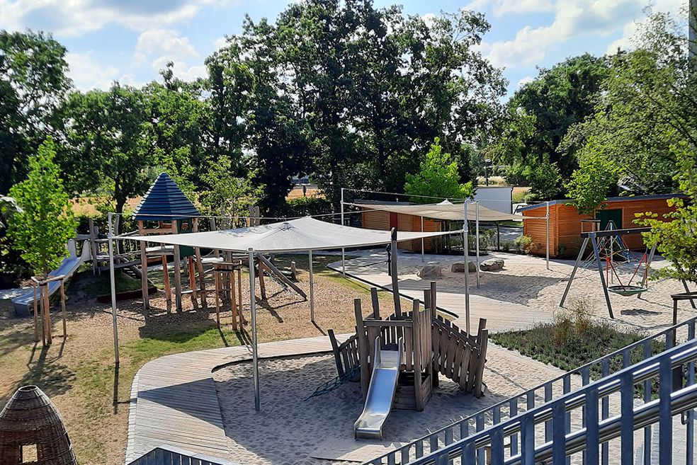 Bild: Der Spielplatz von einer Kita.